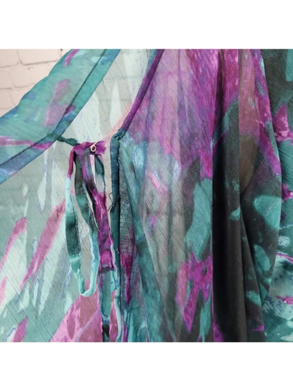 VTG Pegasus Woman Purple Chiffon Sequin 2 Piece Skirt Set Blouse Outfit Reg Size